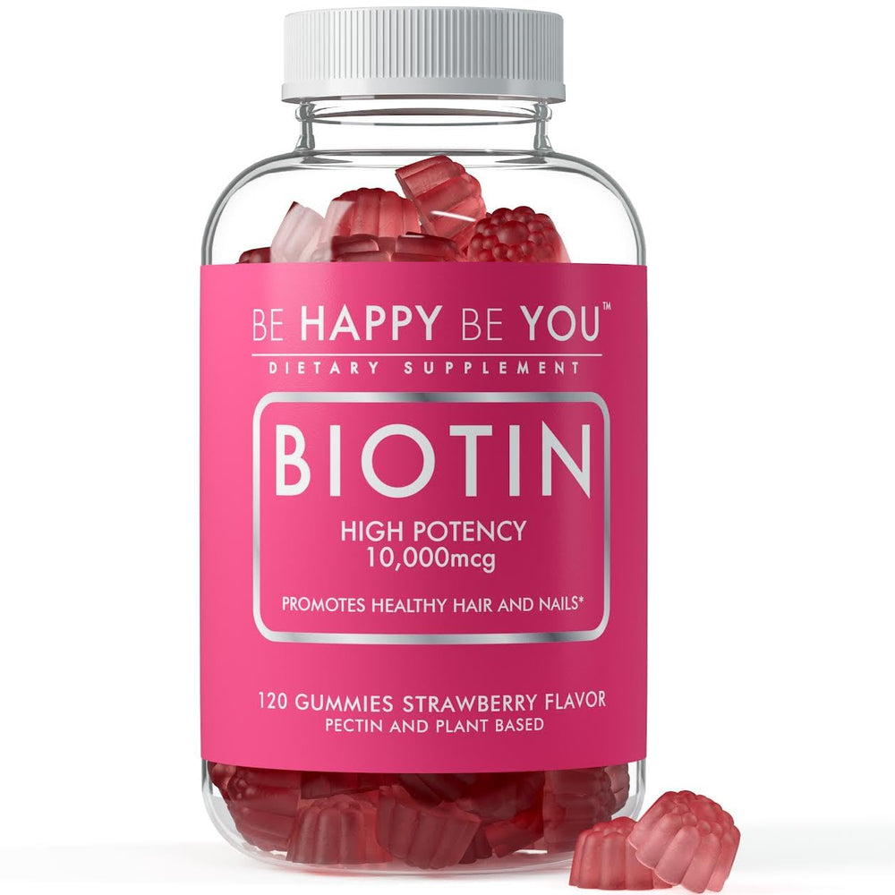 Be Happy Be You Biotin Gummies 10000mcg 120-count bottle