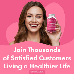 Daily use Be Happy Be You Biotin Gummies for hair and nails support