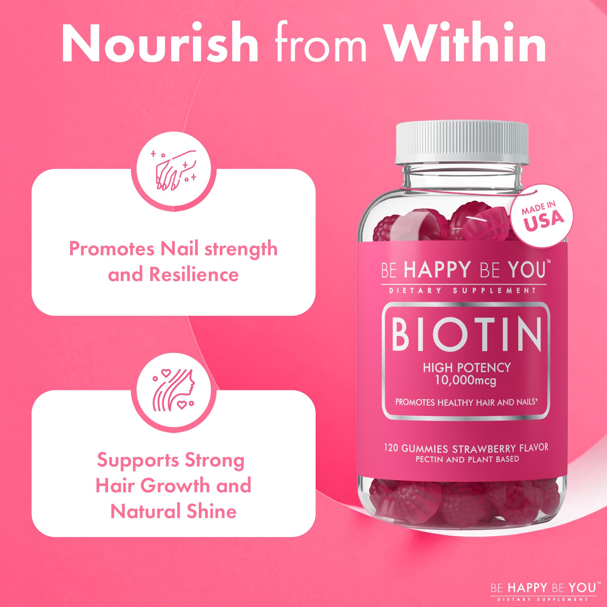 Be Happy Be You Biotin Gummies packaging
