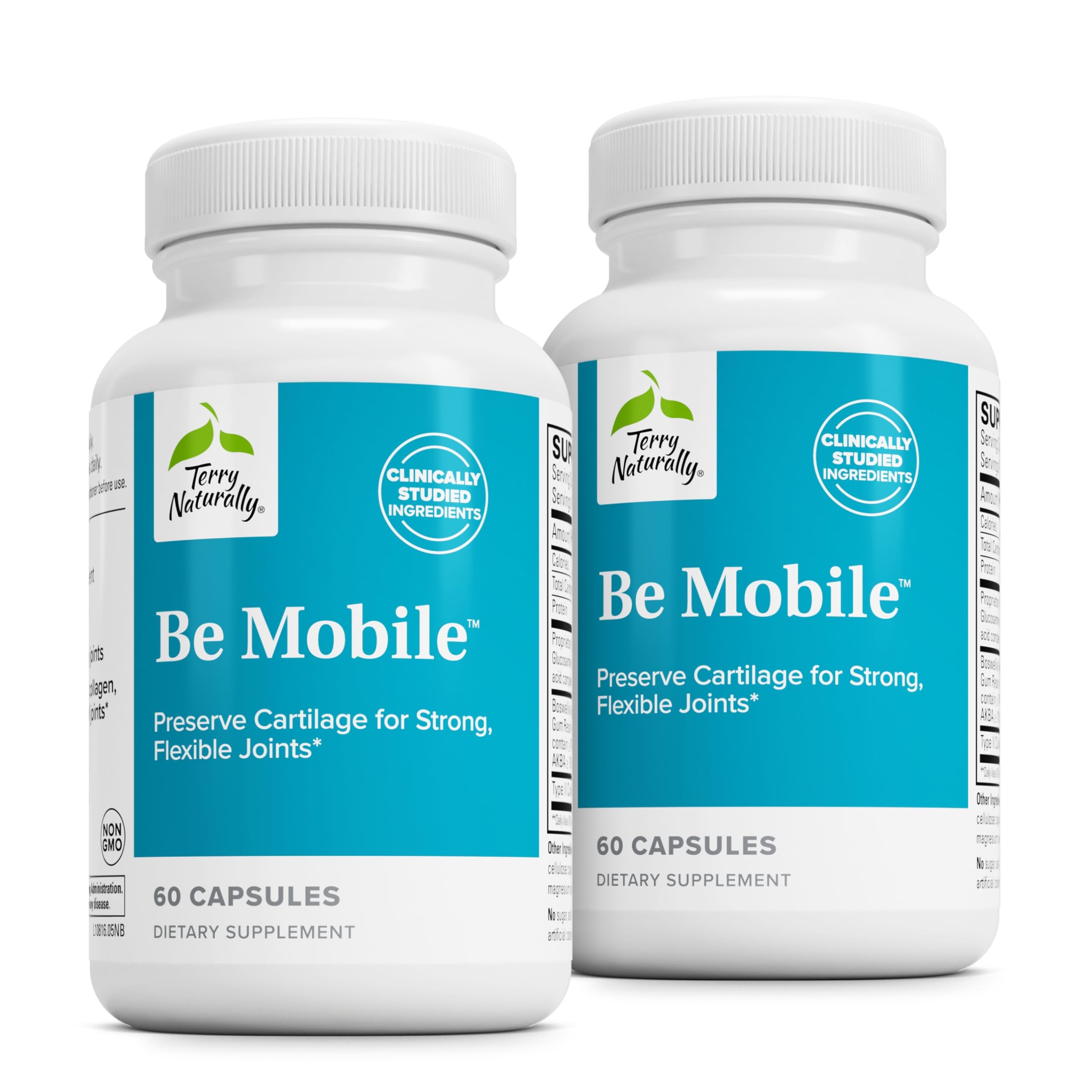 Be Mobile Terry Naturally collagen bottle illustrating joint health formula