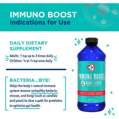 Ingredients section of Nano Silver Immuno Boost label