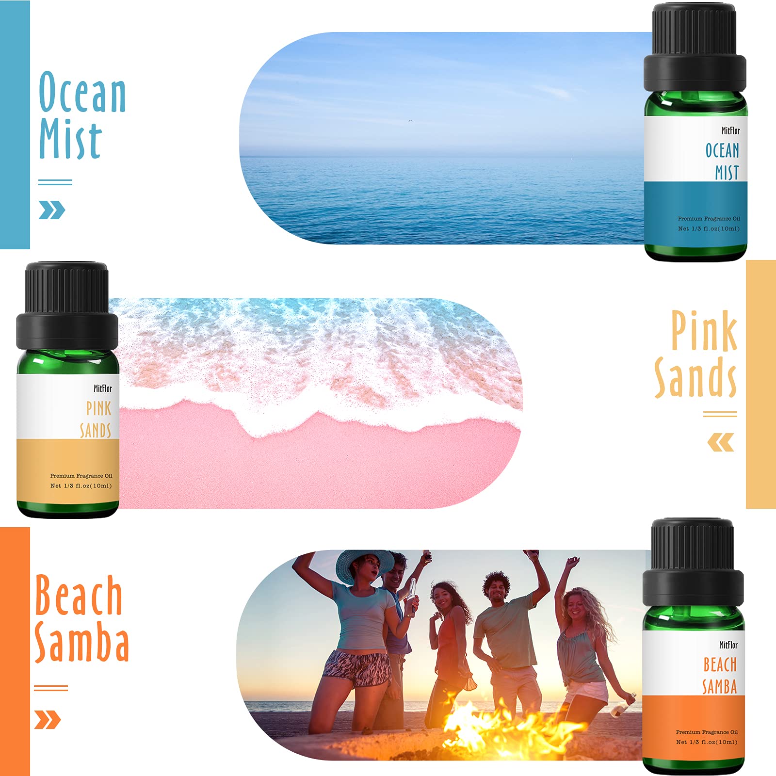 Coastal Linen fragrance oil bottle (10ml) from MitFlor Beach collection