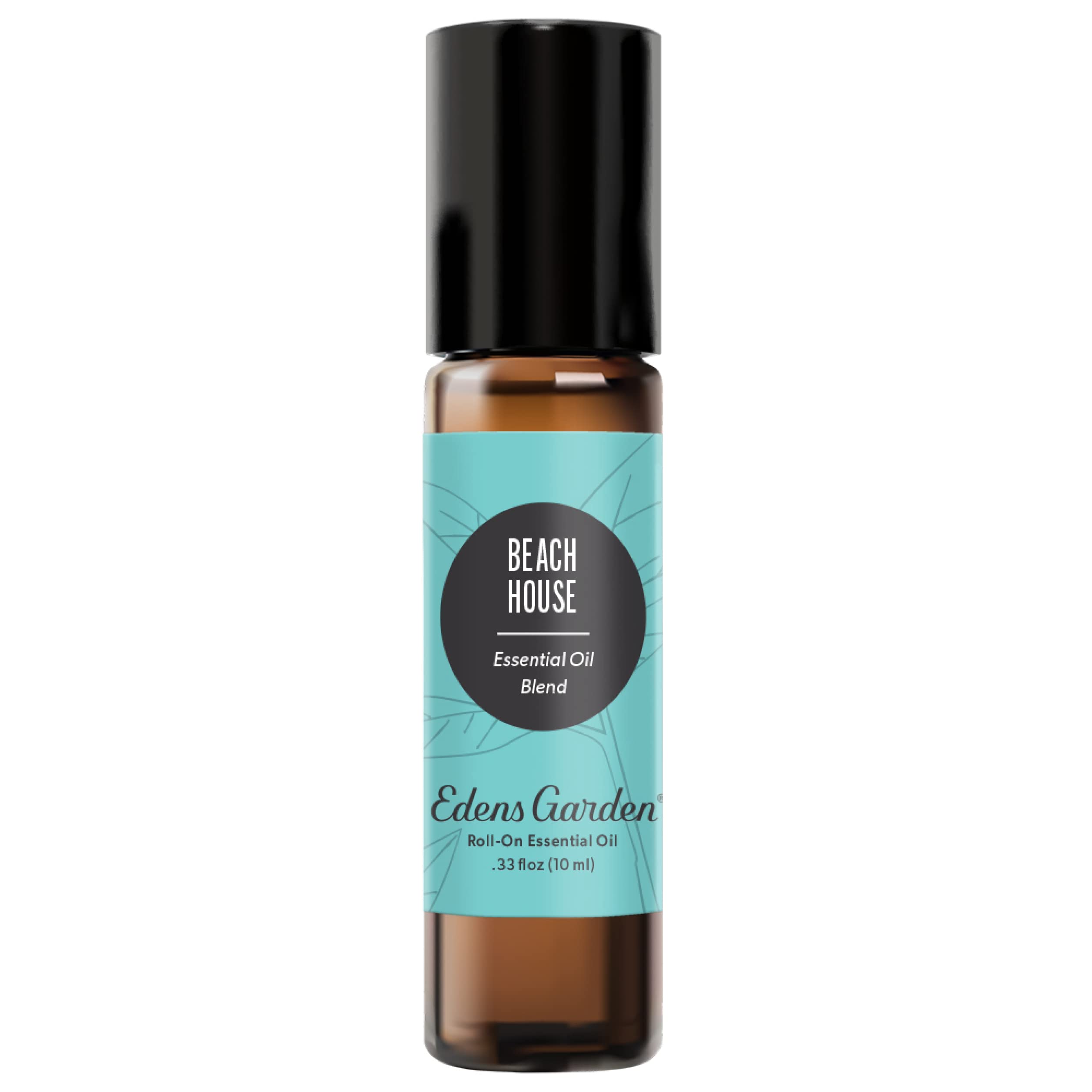 Beach House Roll-On bottle with tropical background