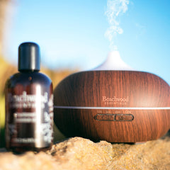 Beachwood Diffuser Bamboo 300mL - side angle with mist