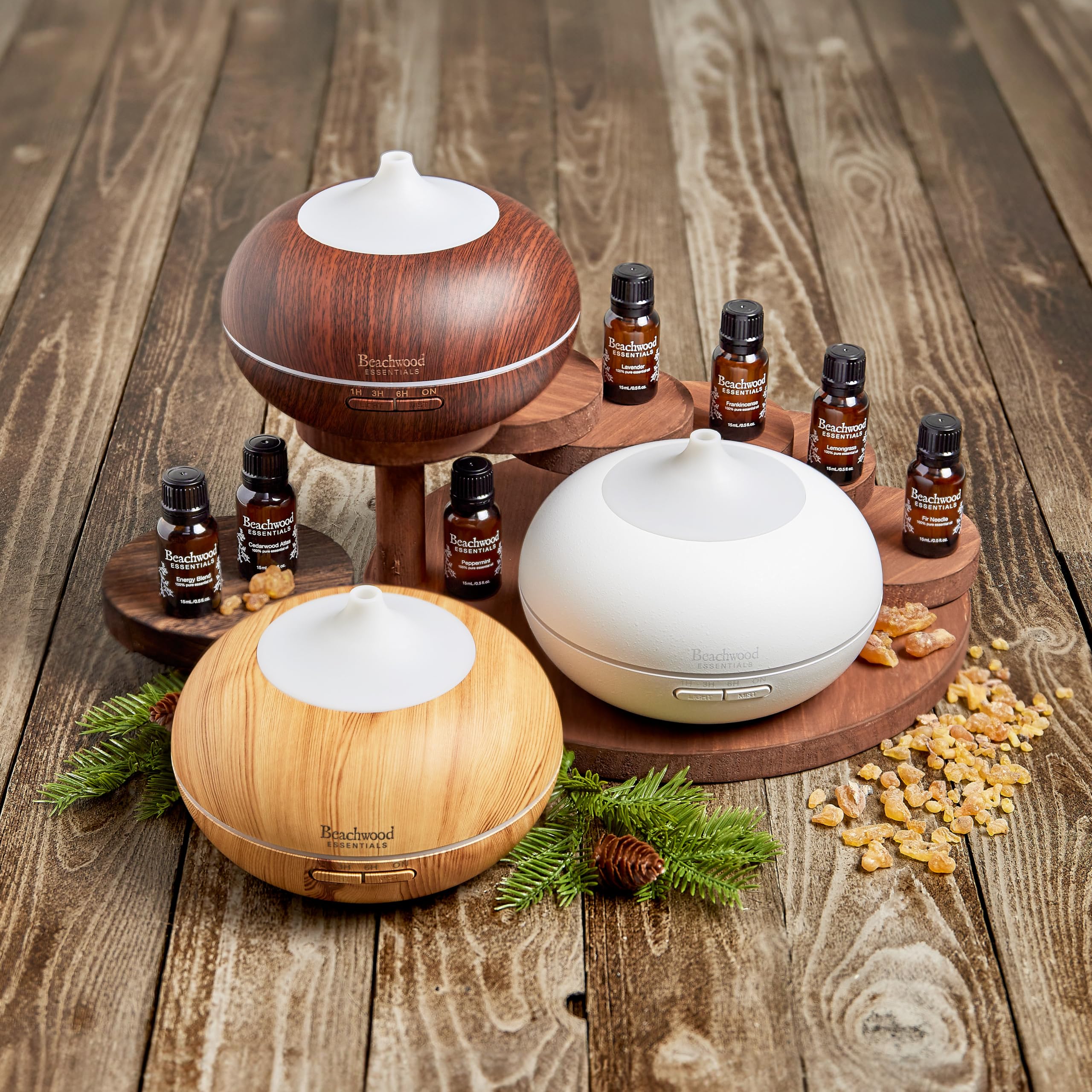 Close-up of Beachwood Essentials diffuser in white with water reservoir