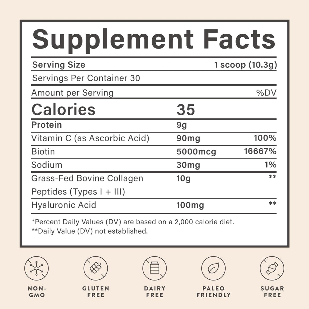 Collagen with Hyaluronic Acid for skin hydration and elasticity