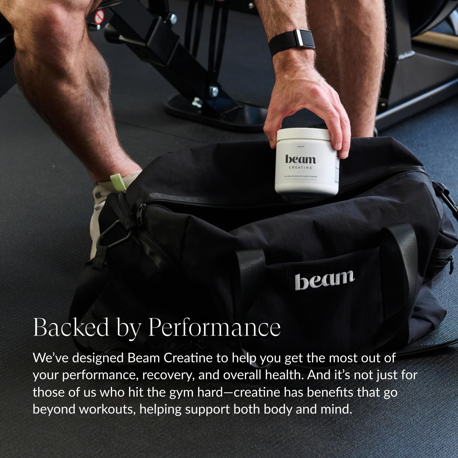 30 servings jar of Beam Creatine Powder