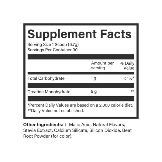 Front label of Beam Creatine Powder
