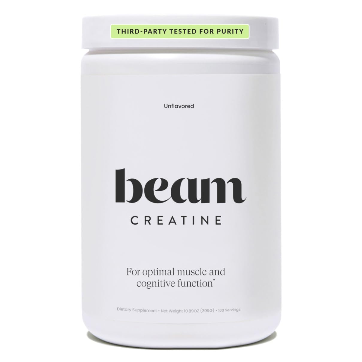 Beam Creatine Powder tub front label