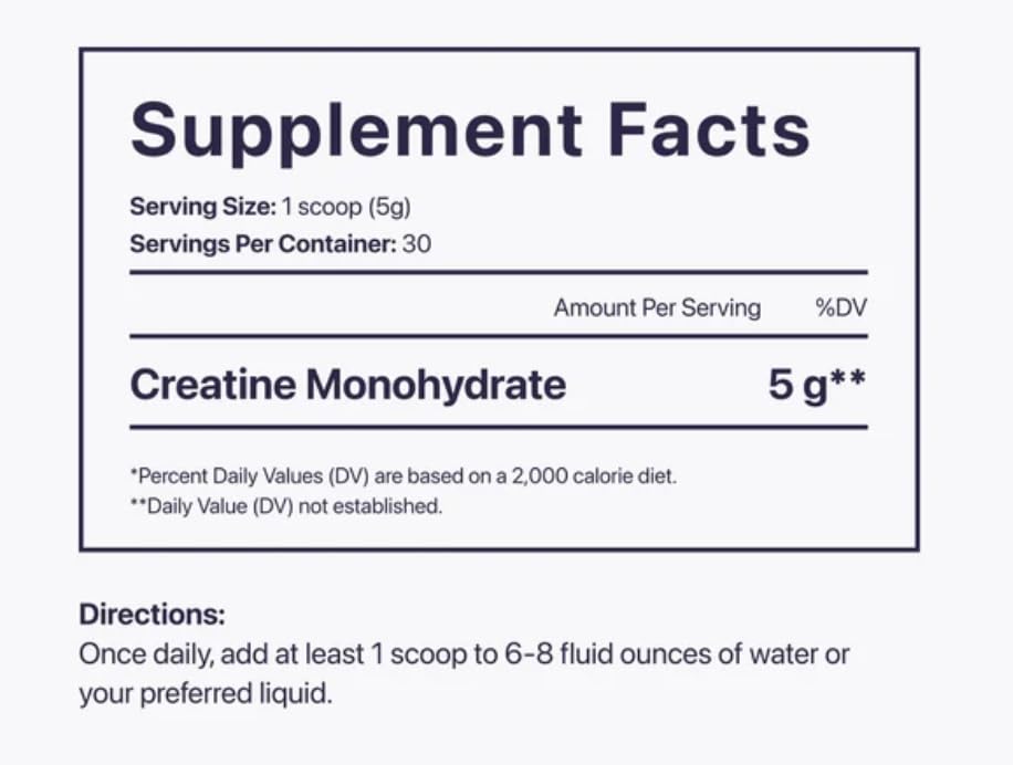 Beam Creatine Powder container with scoop