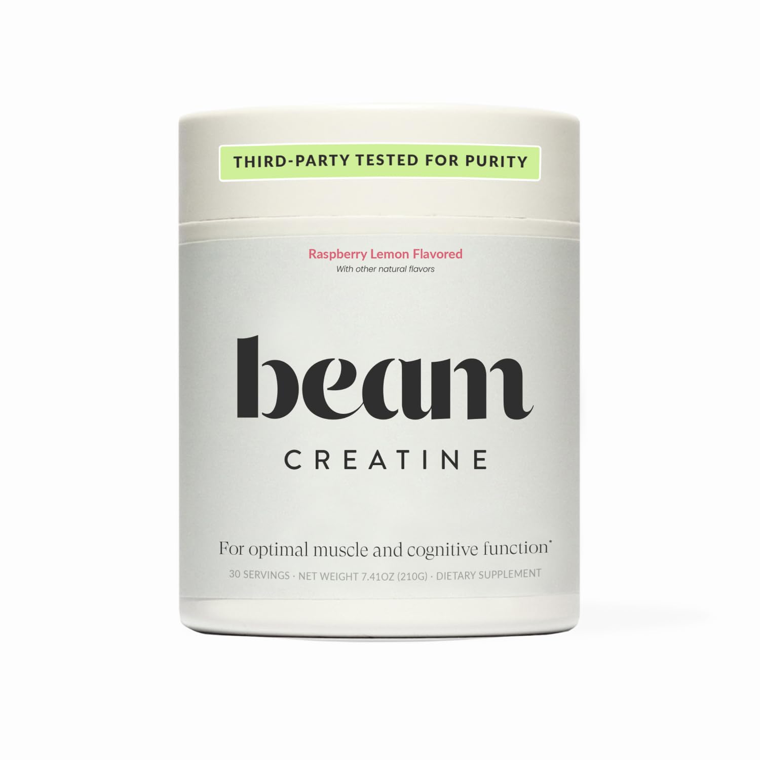 Container of Beam Creatine Powder Raspberry Lemon flavor