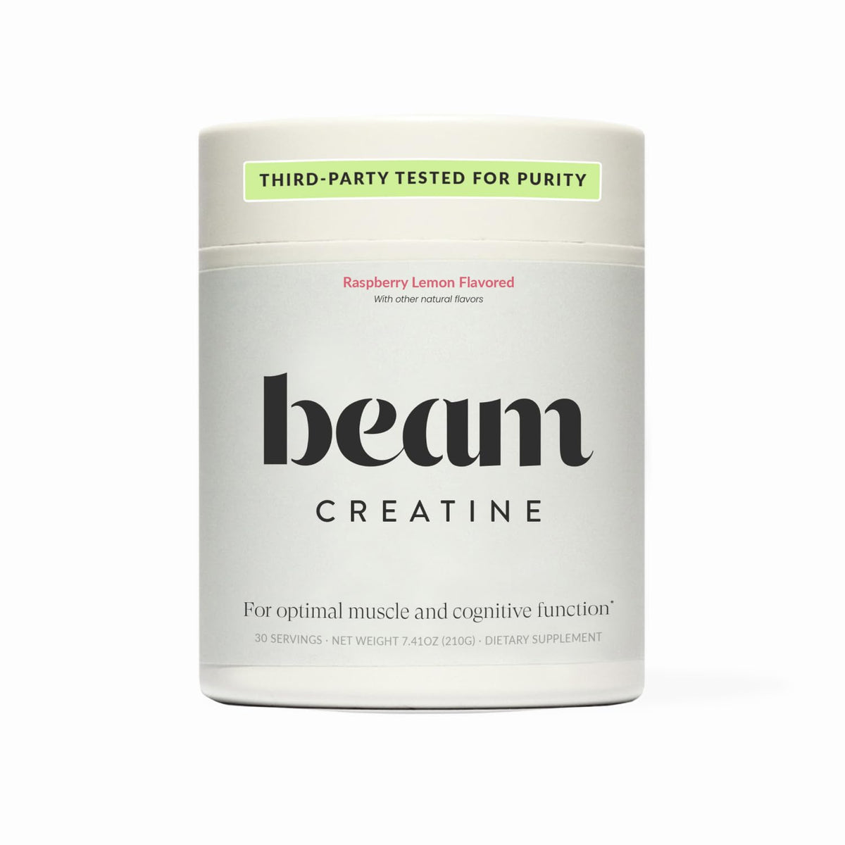 Container of Beam Creatine Powder Raspberry Lemon flavor
