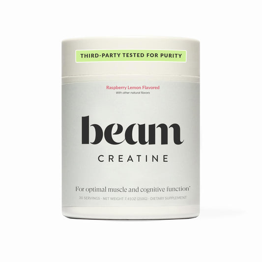 Container of Beam Creatine Powder Raspberry Lemon flavor