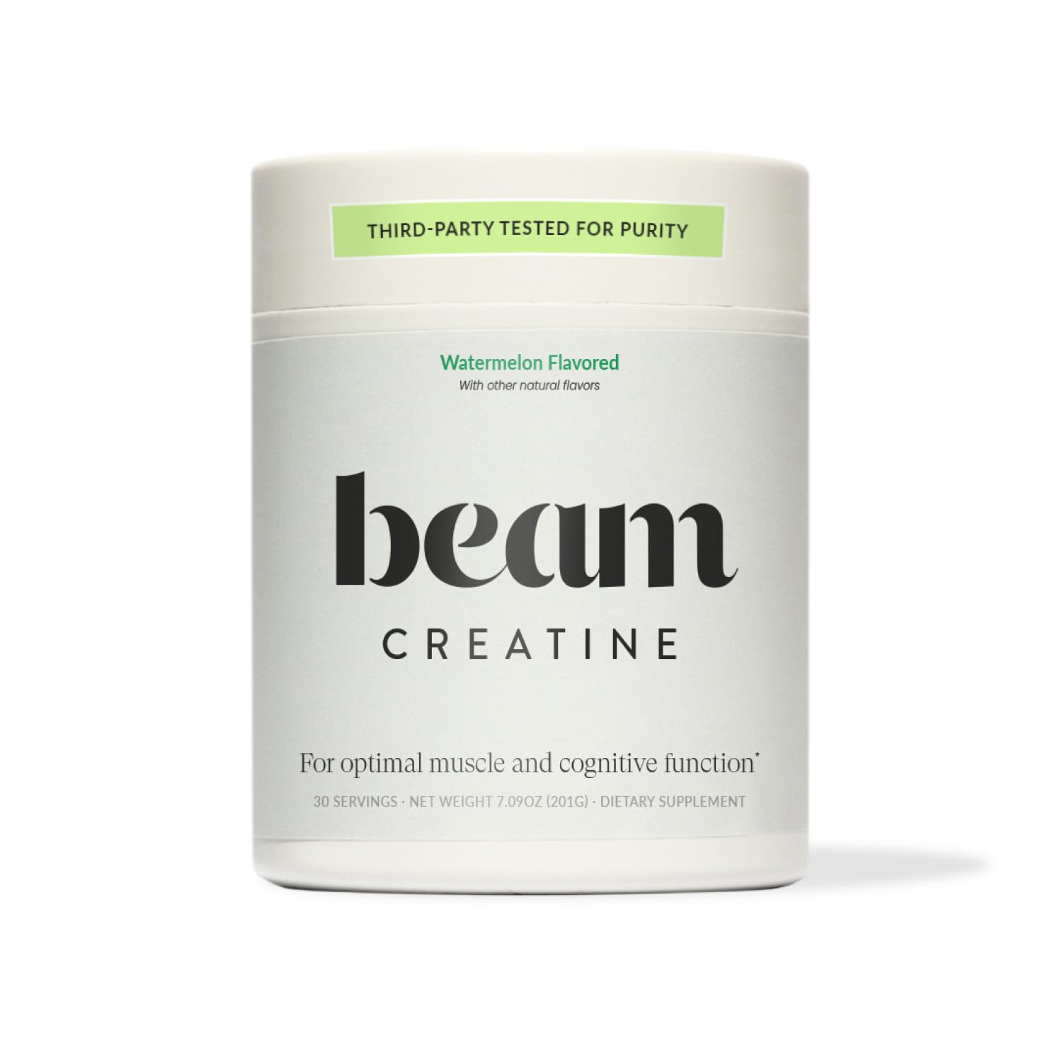 Hero shot of Beam Creatine Powder Watermelon flavor in a jar