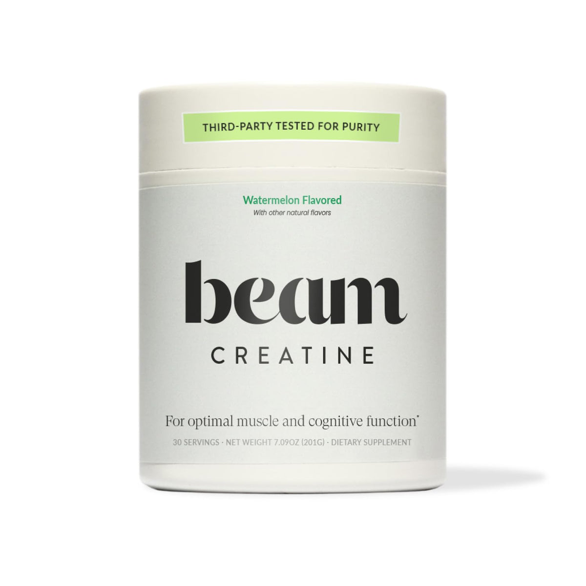 Hero shot of Beam Creatine Powder Watermelon flavor in a jar