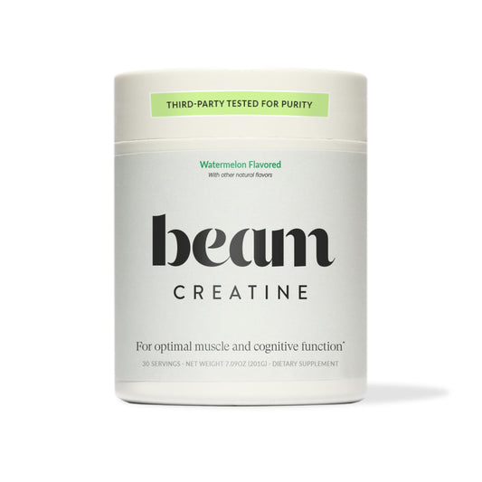 Hero shot of Beam Creatine Powder Watermelon flavor in a jar