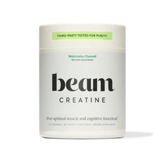 Hero shot of Beam Creatine Powder Watermelon flavor in a jar