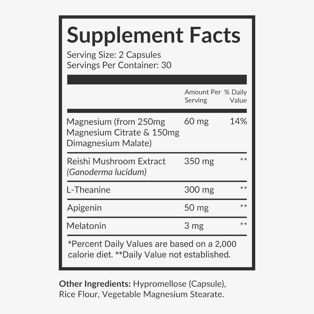 Close-up of Beam Dream Sleep Capsules label showing ingredients