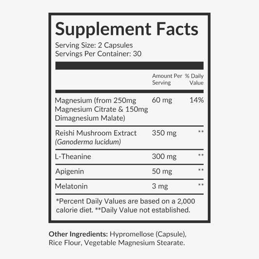 Close-up of Beam Dream Sleep Capsules label showing ingredients