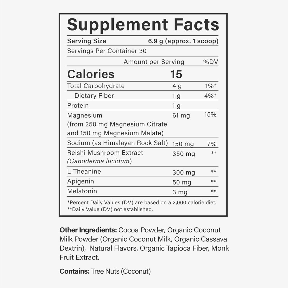 Nutrition info showing 30 servings per container