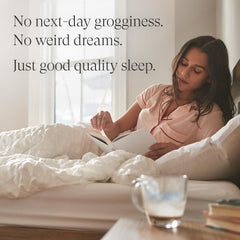 Beam Dream Sleep Powder vegan, non-GMO badge highlighting dairy-free option.