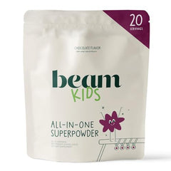 Front view of Beam Kids All-in-One Superfood Powder container