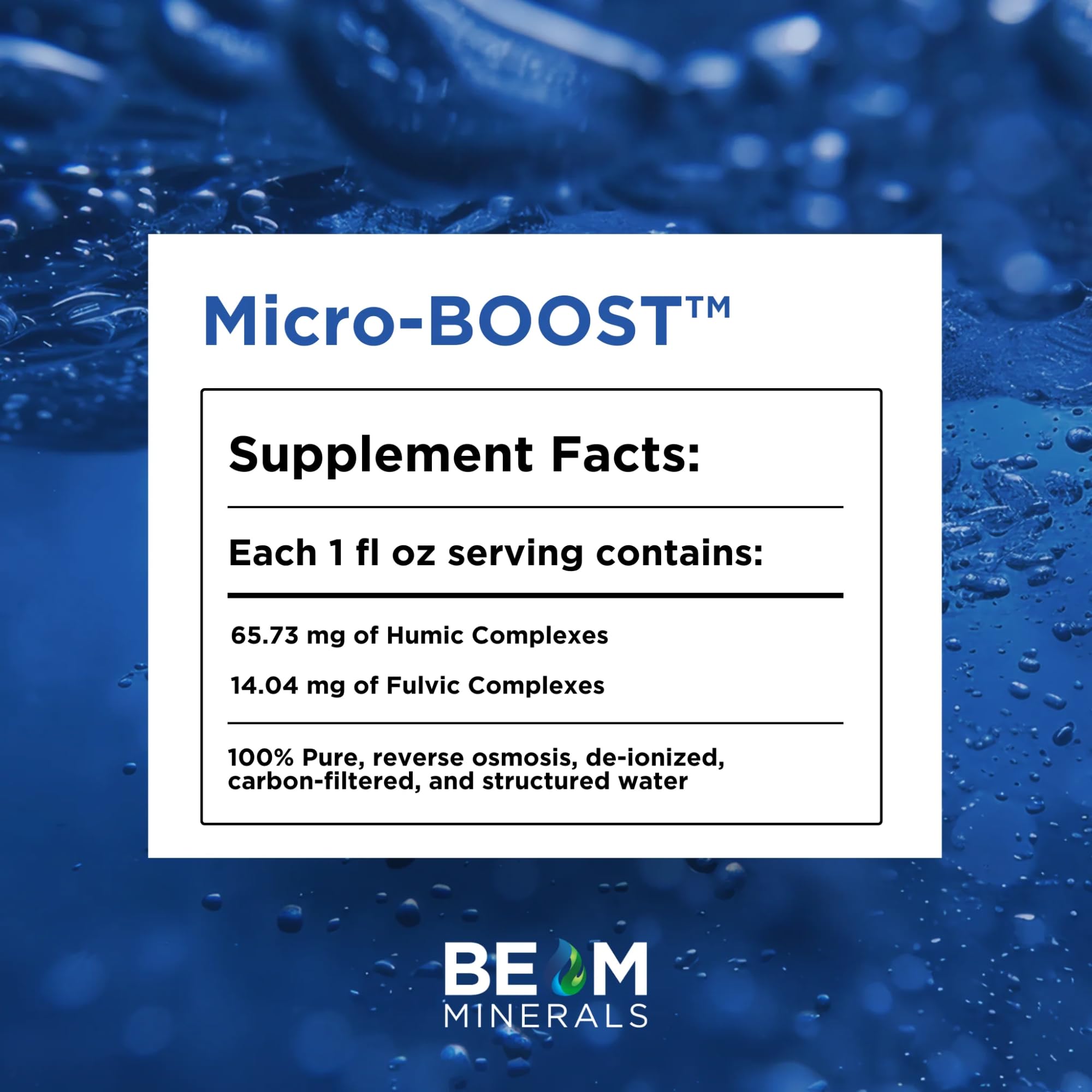 Close-up of BEAM Minerals Micro-Boost label