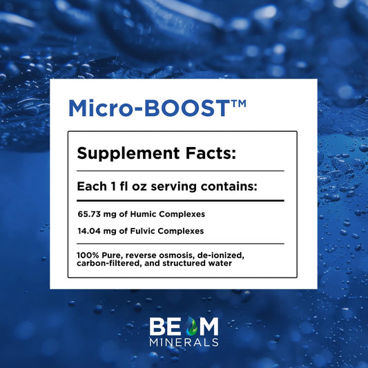 Close-up of BEAM Minerals Micro-Boost label