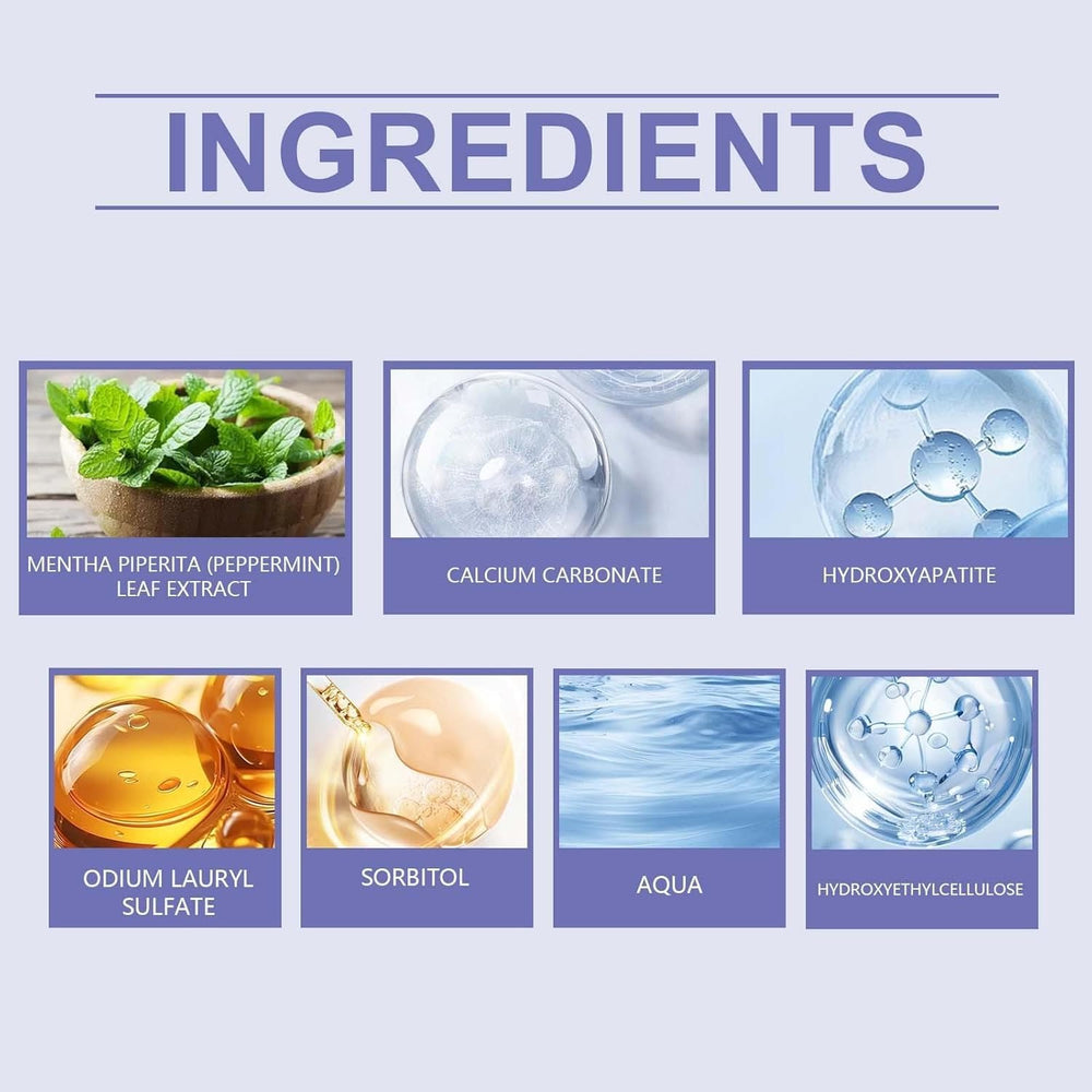 Whitening effect visual for Beamach Hydroxyapatite toothpaste