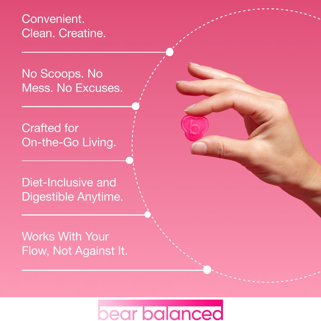 Illustration showing daily use of Bear Balanced Creatine Gummies