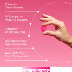 Bear Balanced Creatine Gummies ingredients list emphasizing 15 clean components.