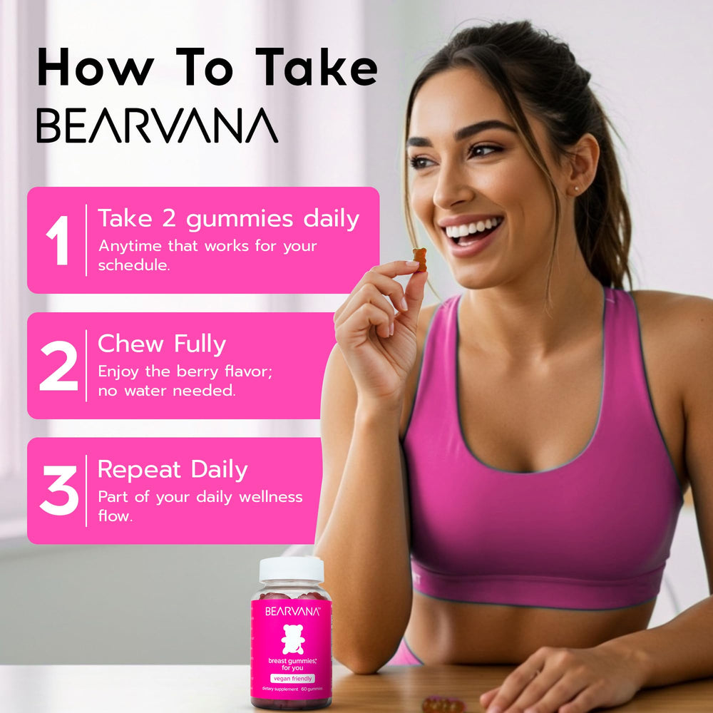 Bottle of BEARVANA gummy vitamins for women's daily wellness
