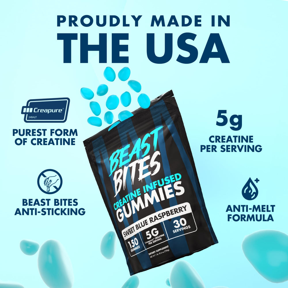 Beast Bites Creatine Gummies bottle back label