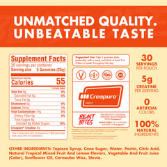 Gummies showing Creapure Creatine Monohydrate portion