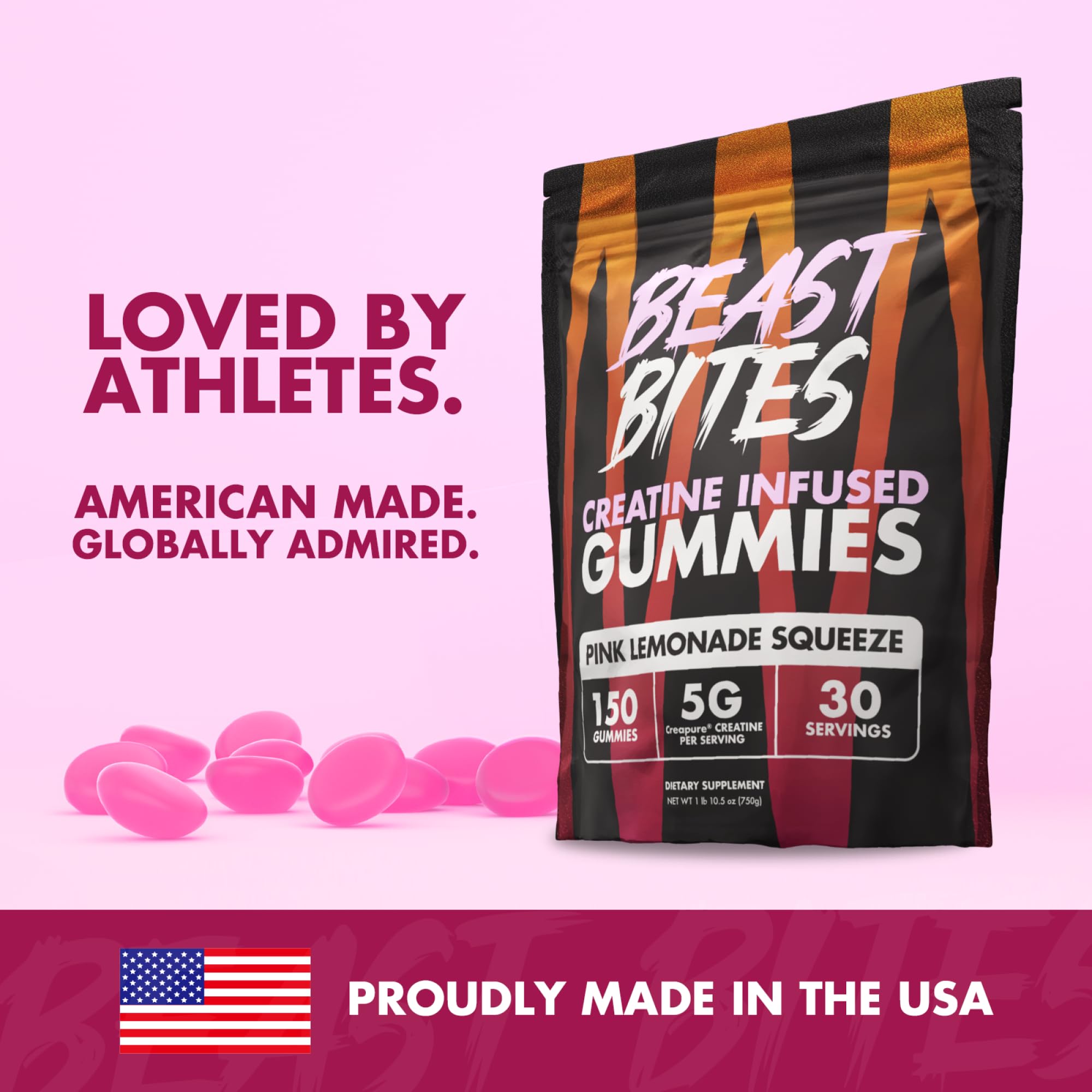 Vegan, Gluten Free, Non-GMO BEAST BITES Creatine Gummies