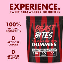 Nutrition facts for BEAST BITES Creatine Gummies