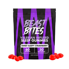 Beast Bites Valerian Sleep Gummies bottle and label