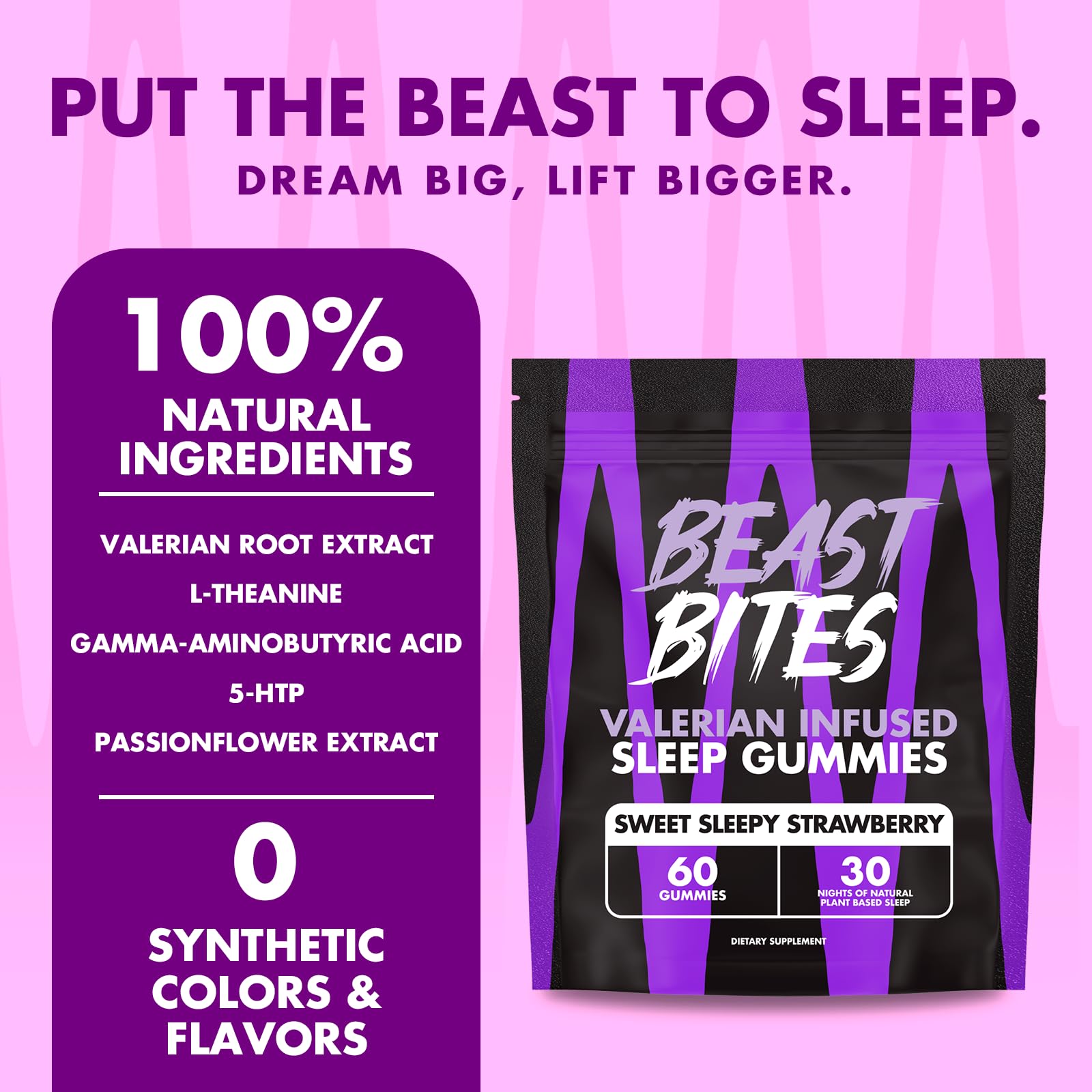 Close-up of valerian sleep gummy texture