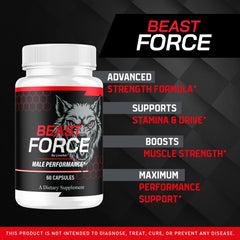 Beast Force bottle closed with label visible