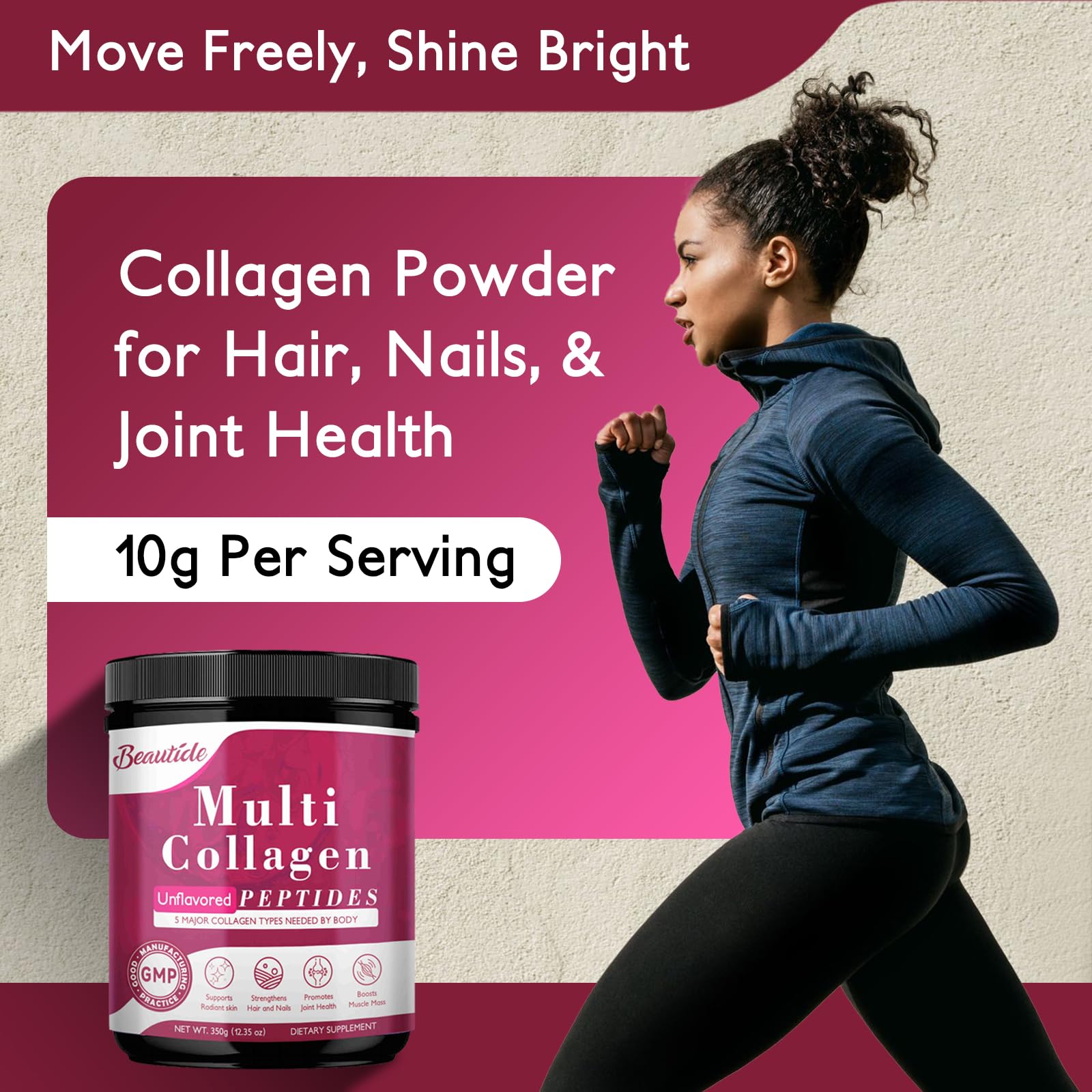 Hair, nails and joints support from collagen