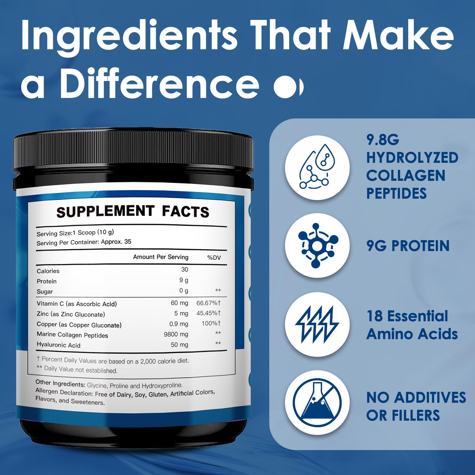 Front packaging of Beautide Marine Collagen Peptides Powder