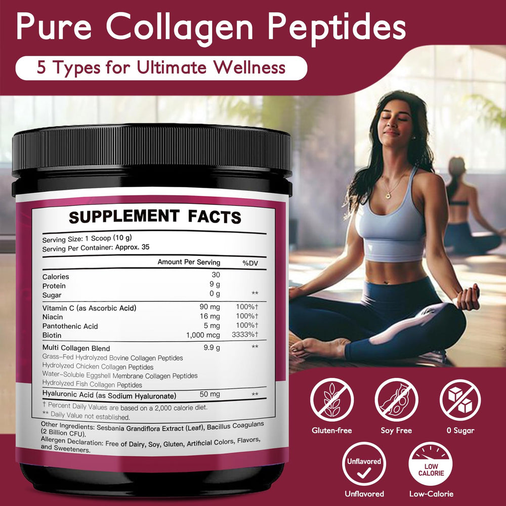 Unflavored collagen powder tub for mixing