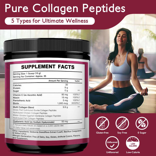 Unflavored collagen powder tub for mixing