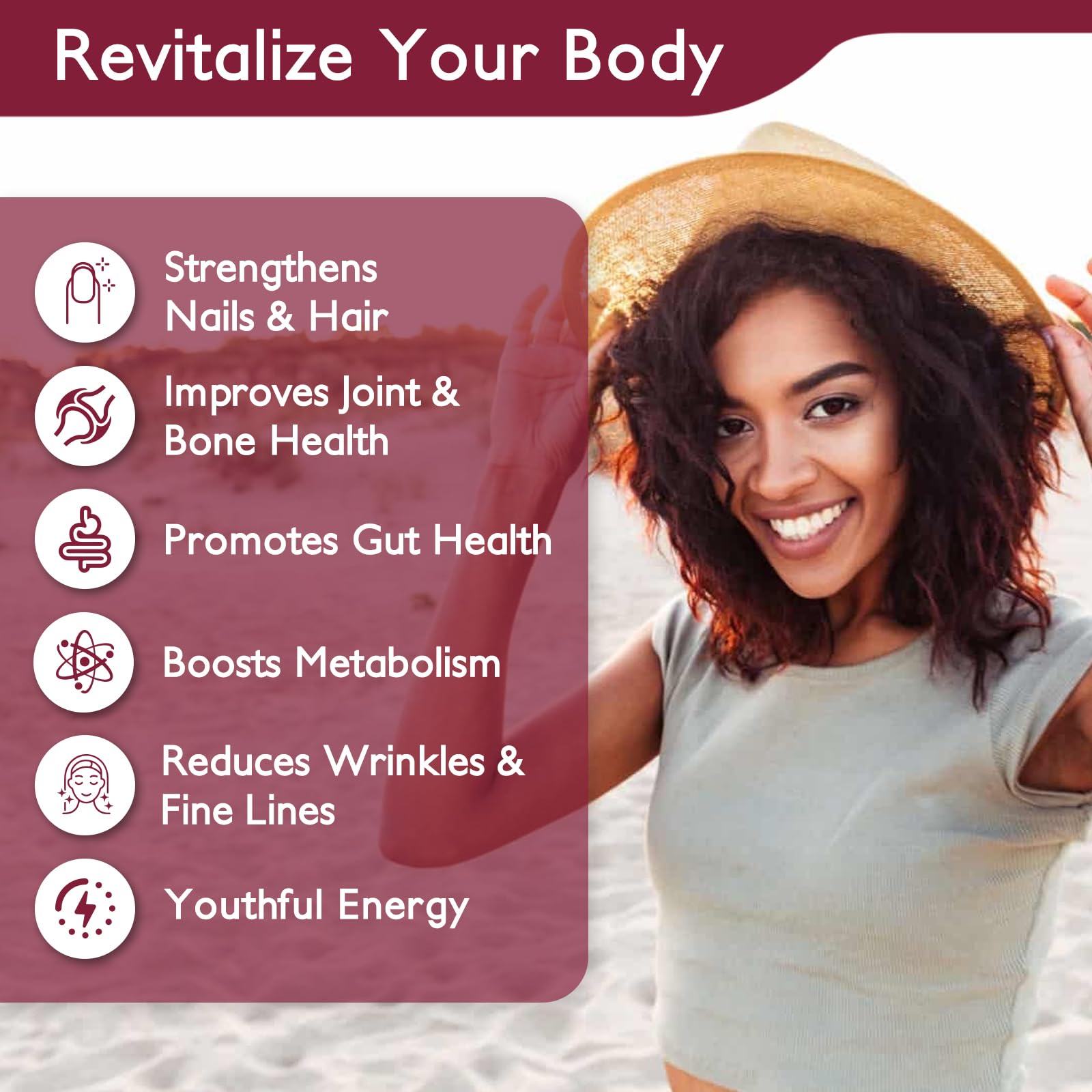 Vitamin C and B-complex fortified collagen support