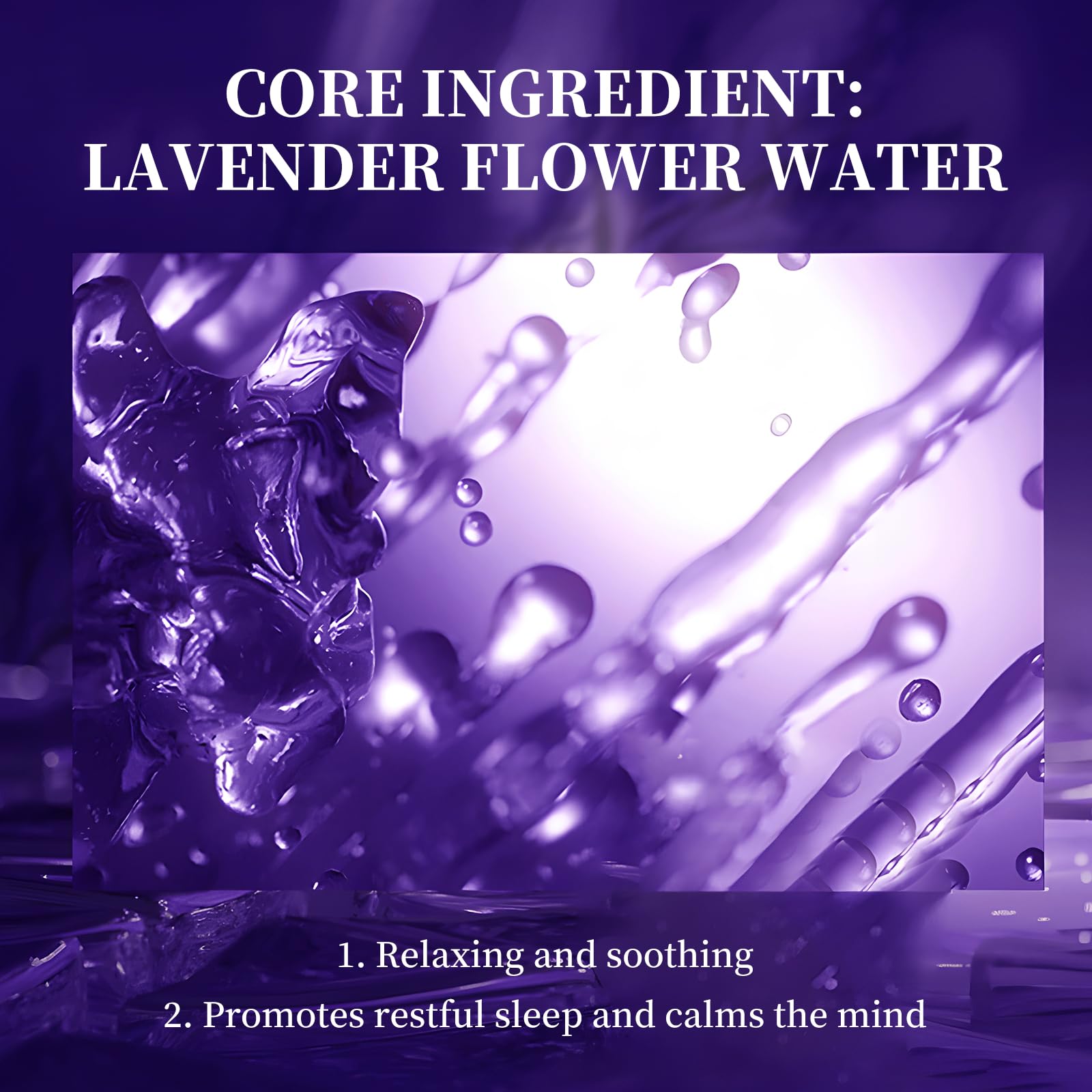Close-up of lavender-infused formula and ingredients