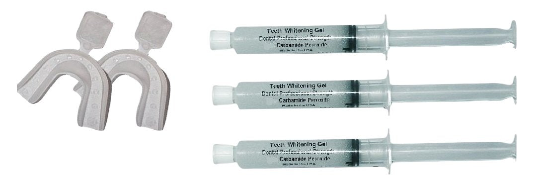30cc teeth whitening gel kit with trays and shade guide for professional strength carbamide peroxide whitening