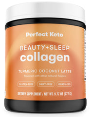 Tub of Perfect Keto Beauty + Sleep Collagen Powder – Turmeric Coconut Latte