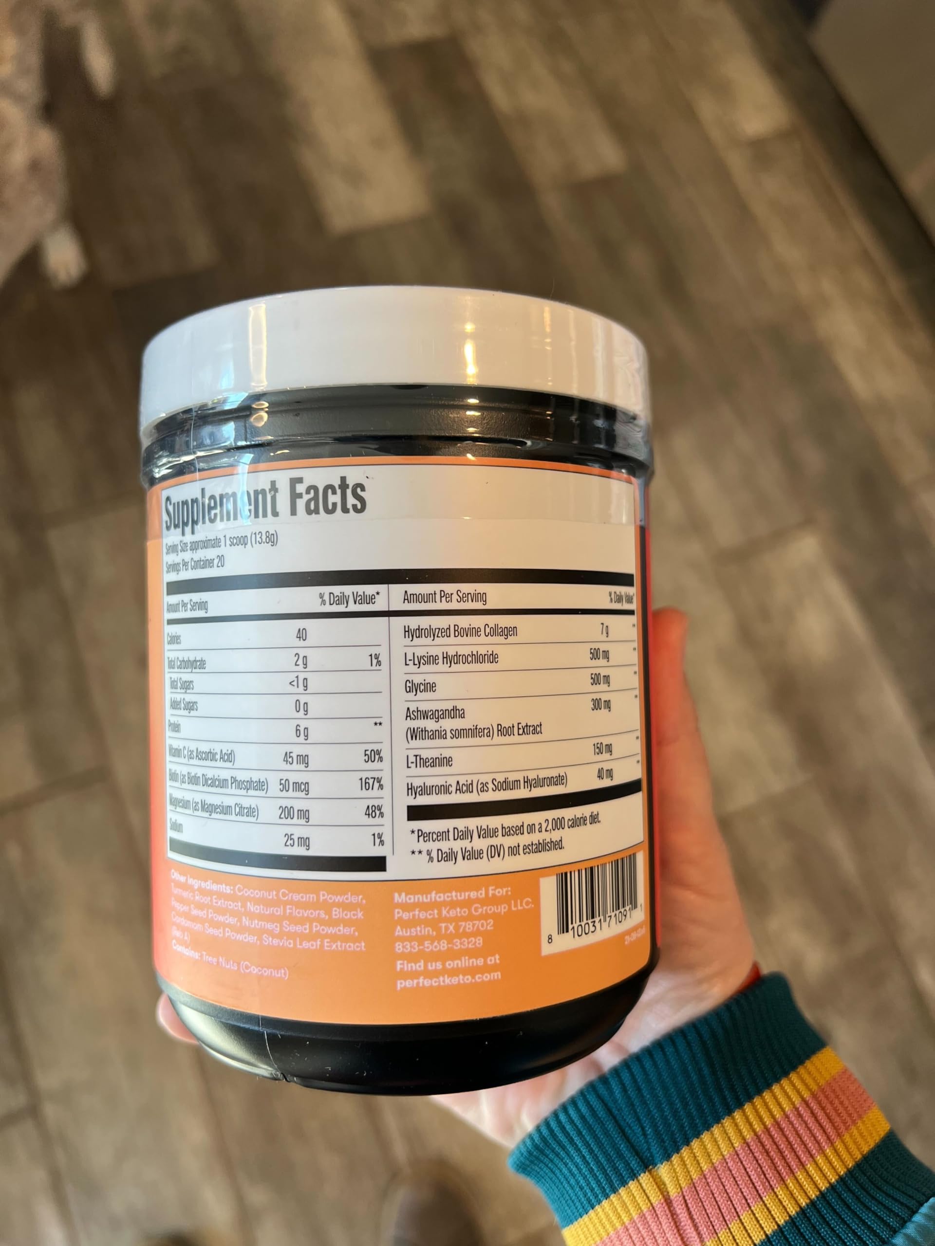 Ingredients highlight: grass-fed collagen, biotin, hyaluronic acid