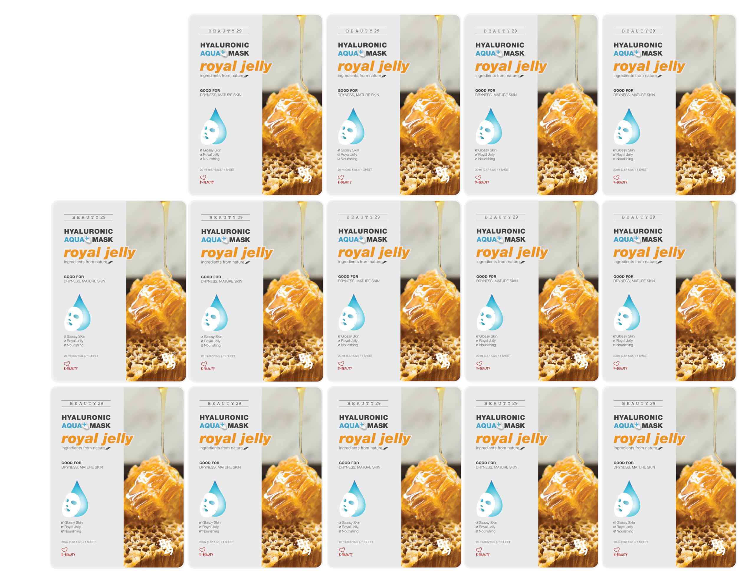 Beauty29 Hyaluronic Aqua Plus Mask packaging image showing 14-pack for lasting hydration