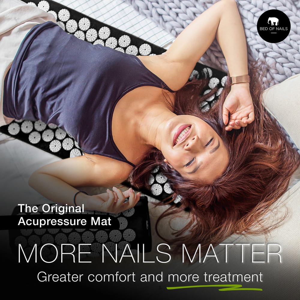 Close-up view of 8,820 acupressure nails on the mat
